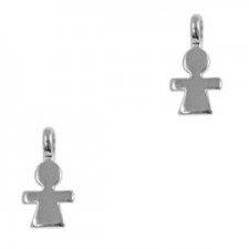 DQ Metal charm Girl 14x7mm Antique silver